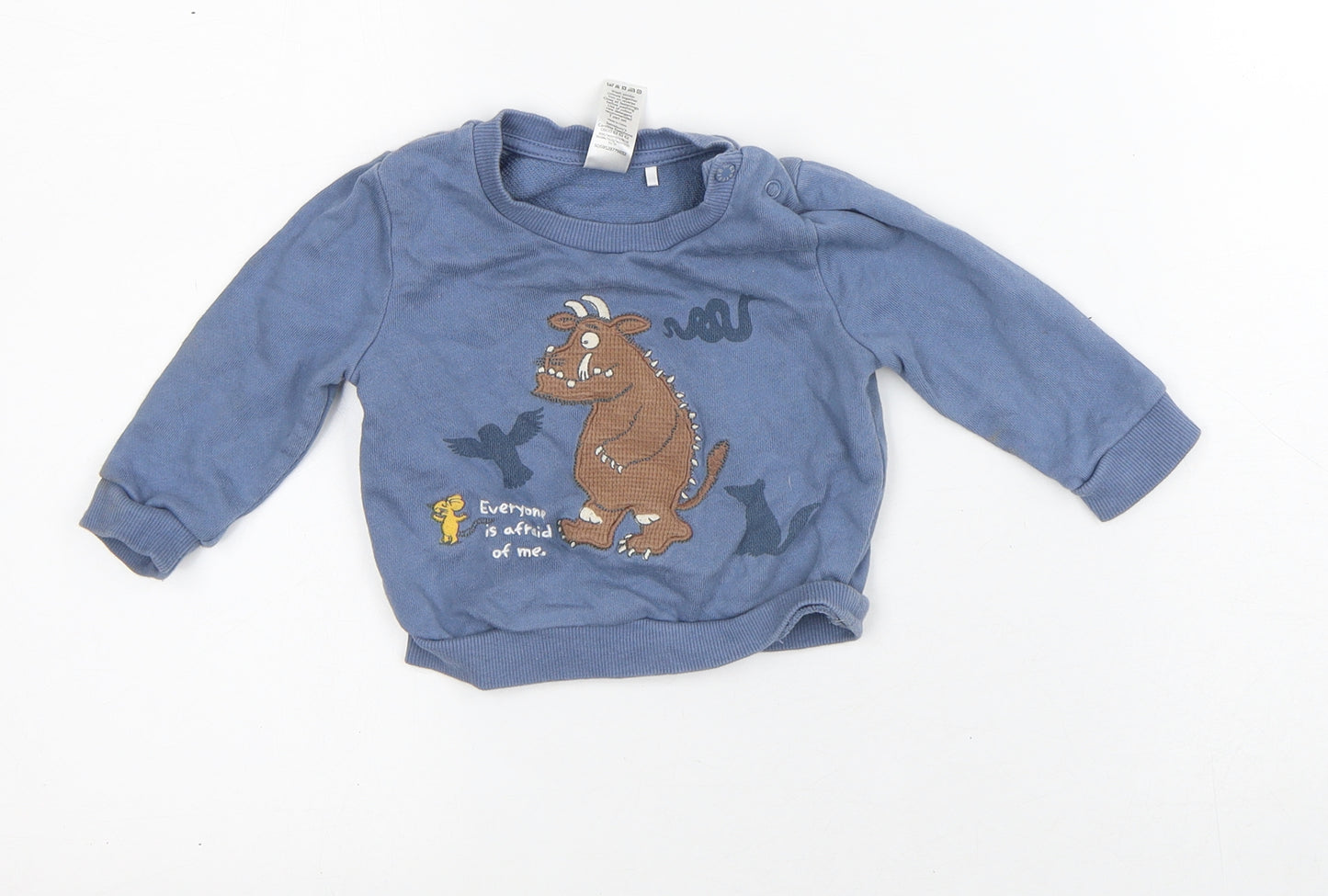 Marks and Spencer Baby Blue  100% Cotton Pullover Jumper Size 6-9 Months   - Gruffalo