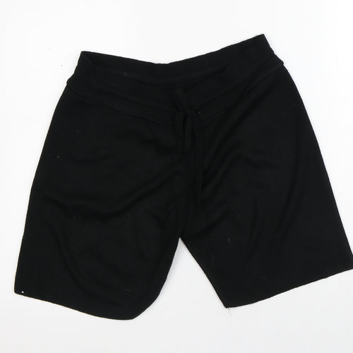 Boohoo Womens Black  Acrylic Bermuda Shorts Size M L7 in Regular  - Knitted
