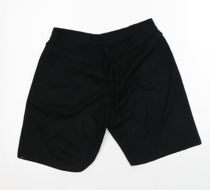 Boohoo Womens Black Acrylic Bermuda Shorts Size M L7 in Regular - Knitted