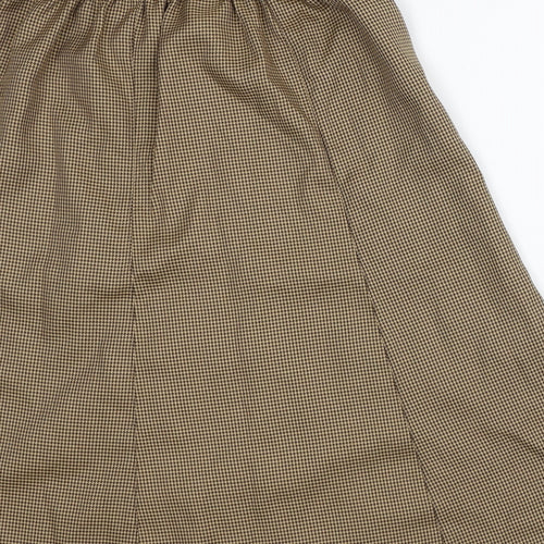 Damart Womens Brown Houndstooth Polyester A-Line Skirt Size 12