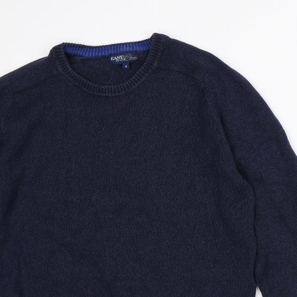 Classic Mens Blue  Cotton Pullover Sweatshirt Size S