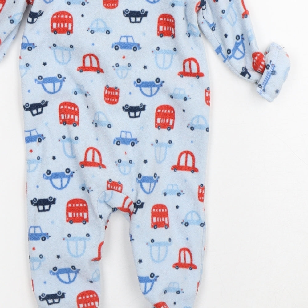 F&F Baby Blue Geometric Polyester Babygrow One-Piece Size 3-6 Months   - Cars