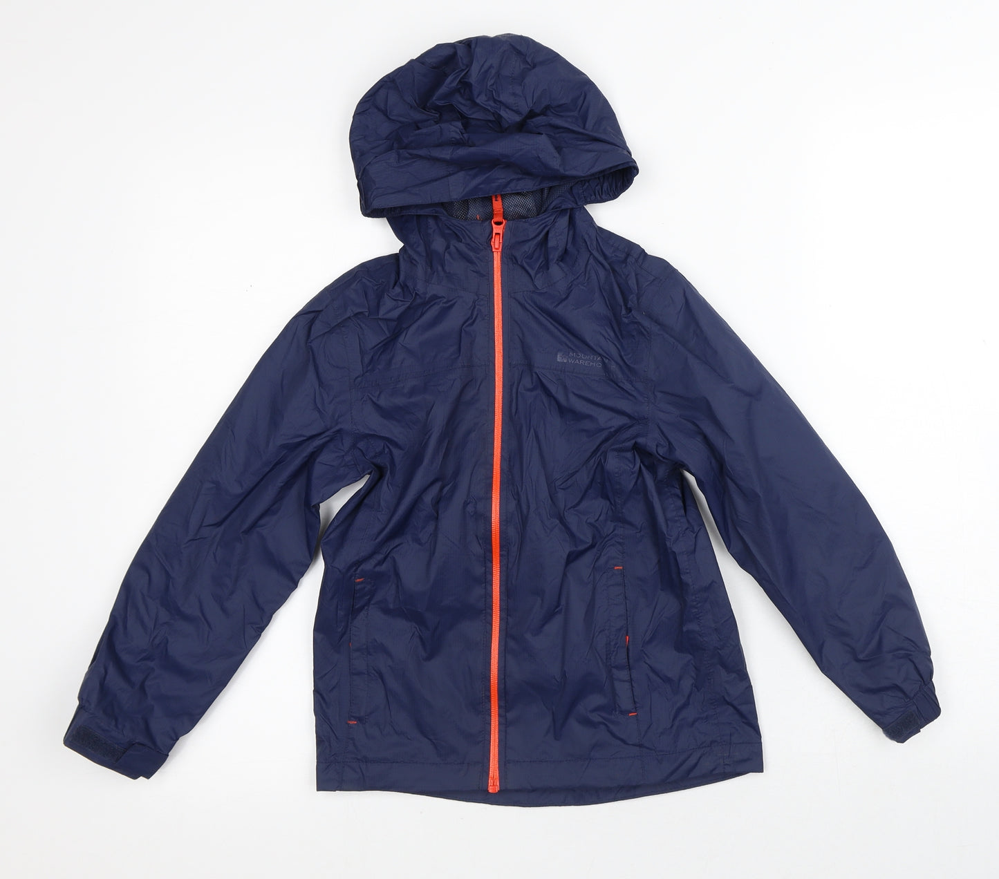 Mountain Warehouse Boys Blue Striped  Rain Coat Coat Size 7-8 Years