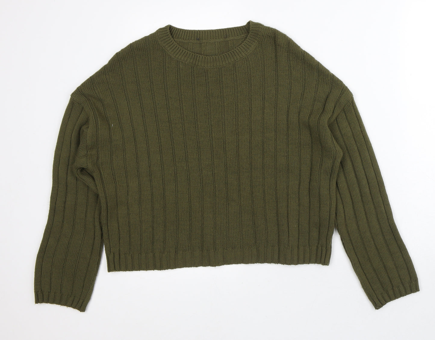 Primark Womens Green Round Neck  Acrylic Pullover Jumper Size S
