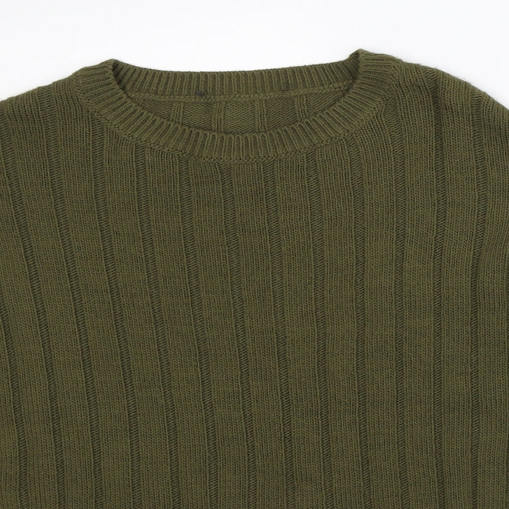 Primark Womens Green Round Neck  Acrylic Pullover Jumper Size S