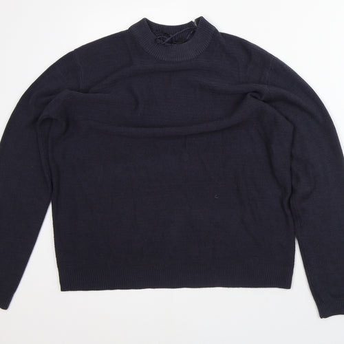 Intuition Womens Blue  Acrylic Pullover Sweatshirt Size 14