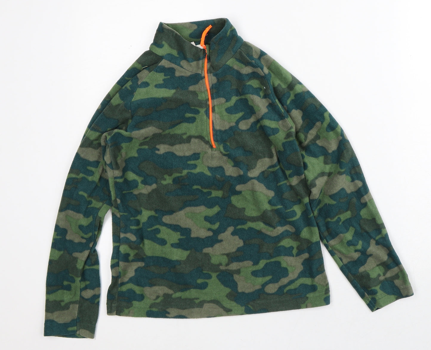 Mountain Warehouse Boys Green Camouflage Polyester Pullover Sweatshirt Size 9-10 Years