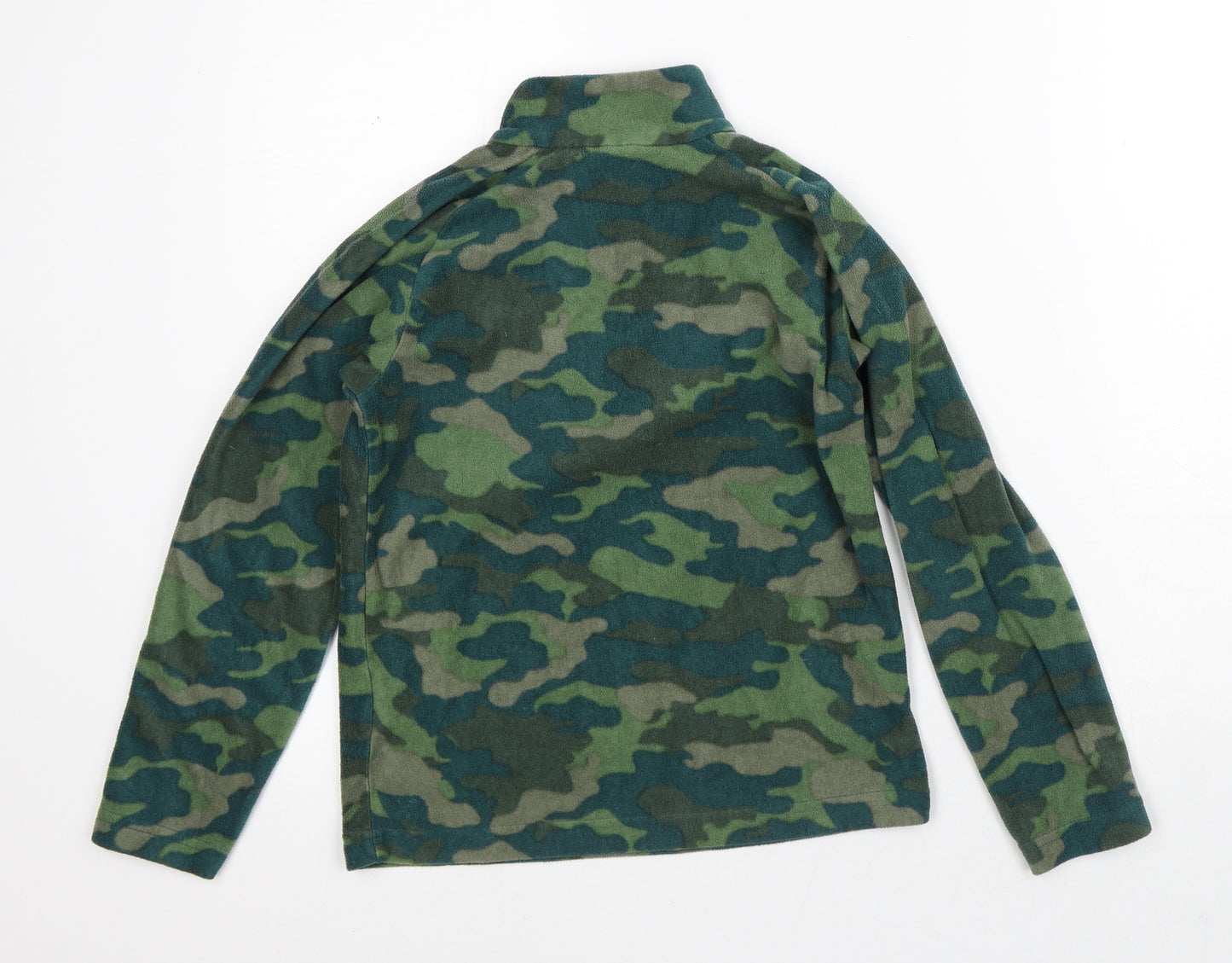 Mountain Warehouse Boys Green Camouflage Polyester Pullover Sweatshirt Size 9-10 Years