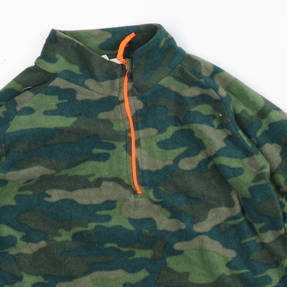 Mountain Warehouse Boys Green Camouflage Polyester Pullover Sweatshirt Size 9-10 Years