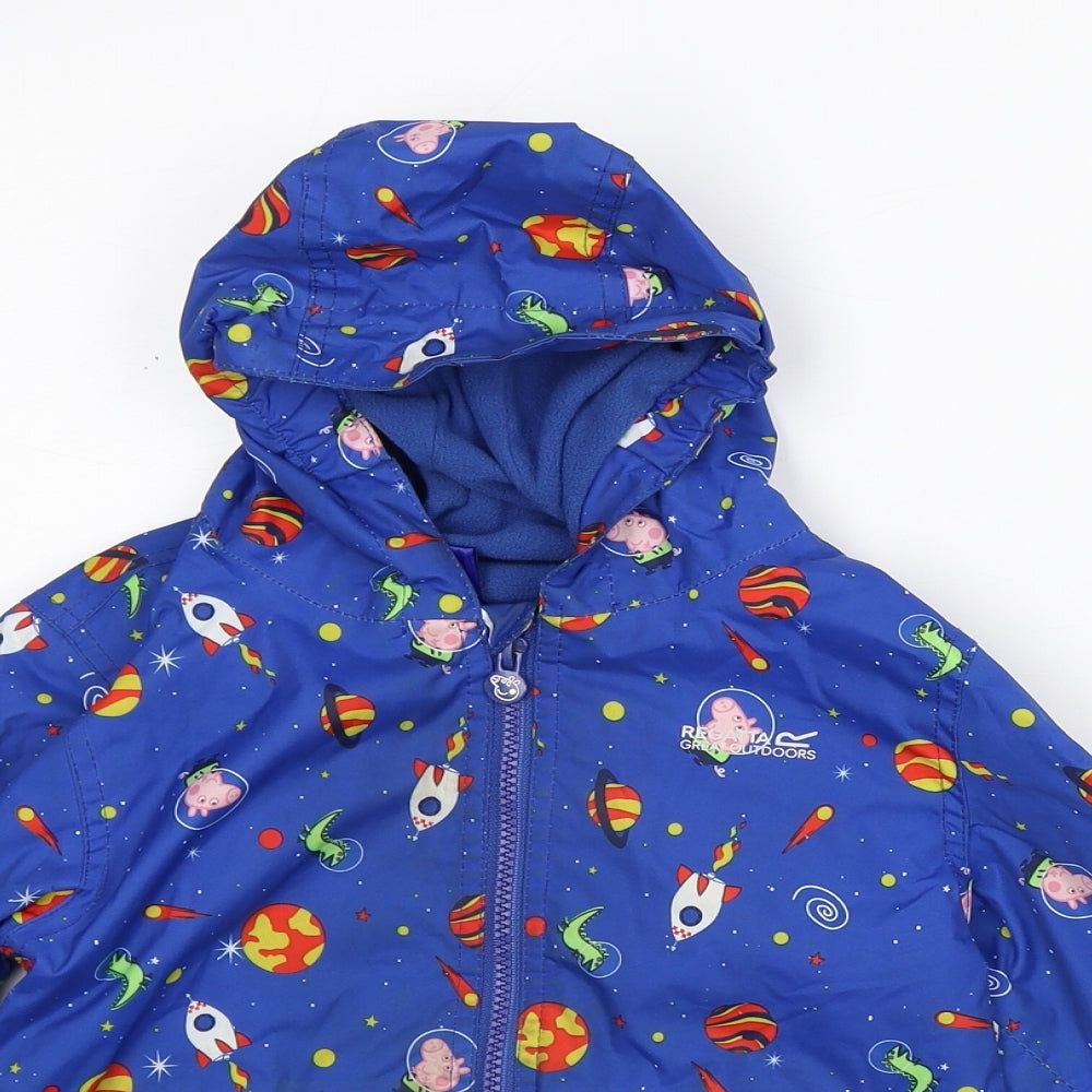 Regatta Boys Blue Geometric  Rain Coat Coat Size 5 Years   - Peppa Pig