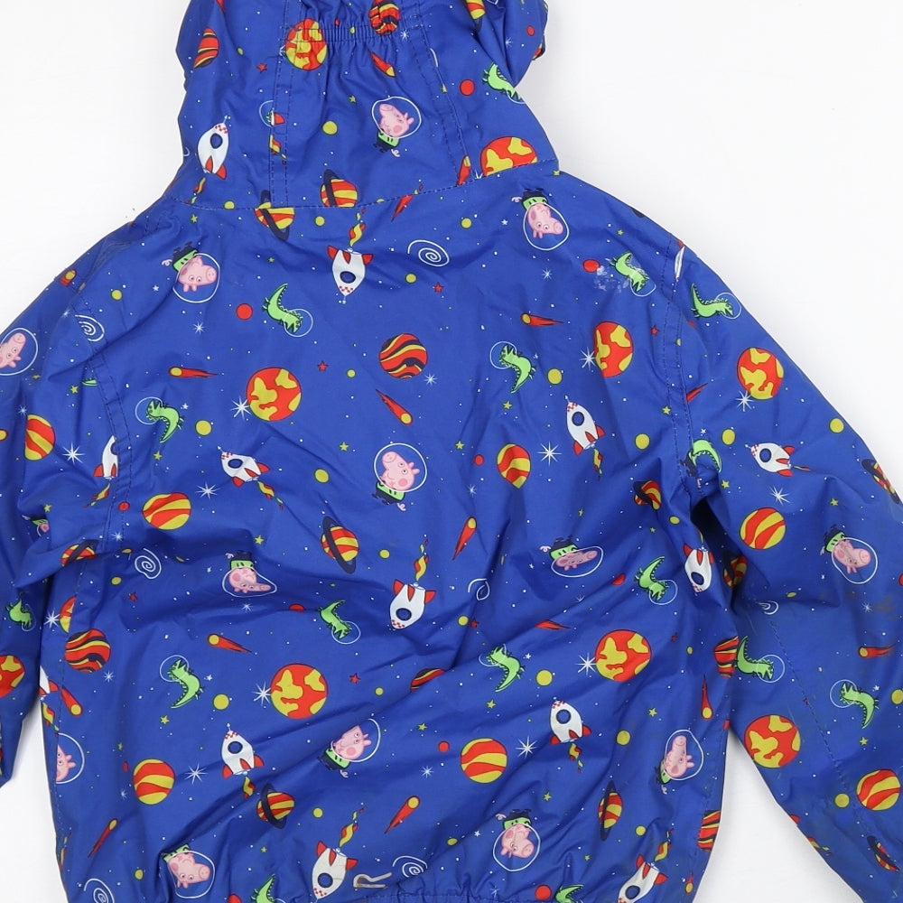 Regatta Boys Blue Geometric  Rain Coat Coat Size 5 Years   - Peppa Pig