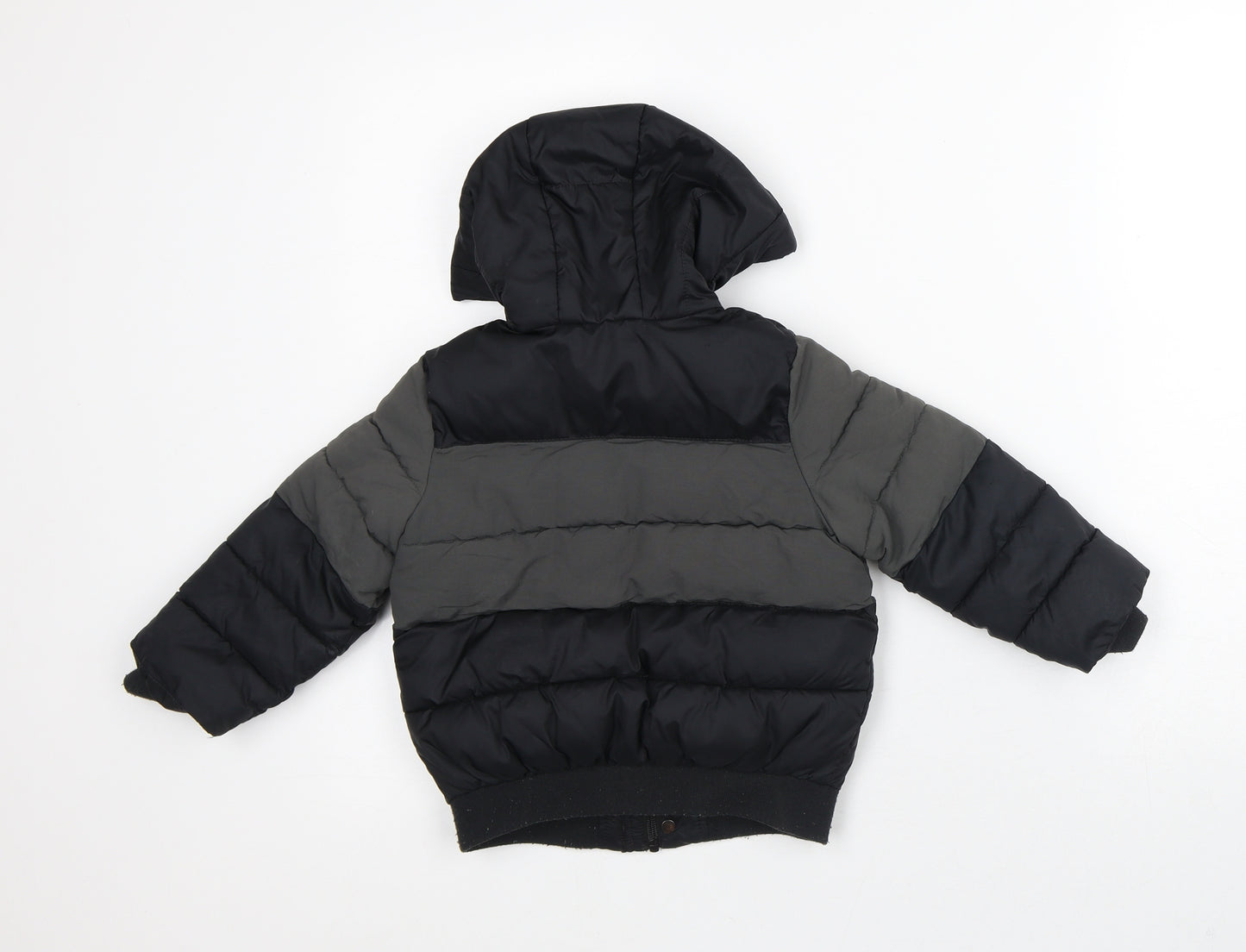 Zaa Boys Black Colourblock  Puffer Jacket Coat Size 4 Years