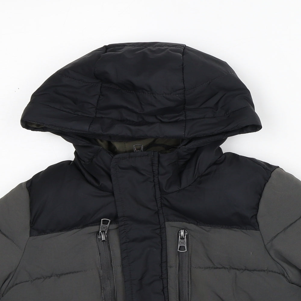 Zaa Boys Black Colourblock  Puffer Jacket Coat Size 4 Years