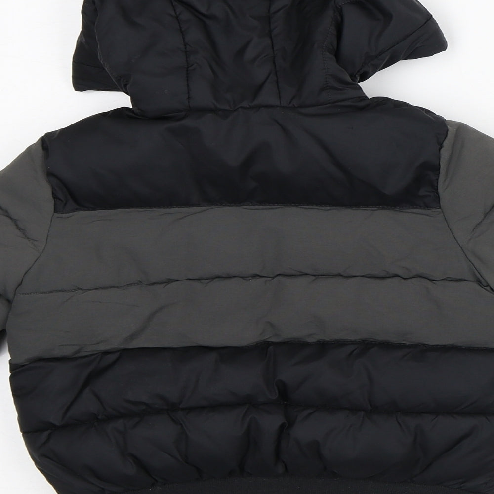 Zaa Boys Black Colourblock  Puffer Jacket Coat Size 4 Years