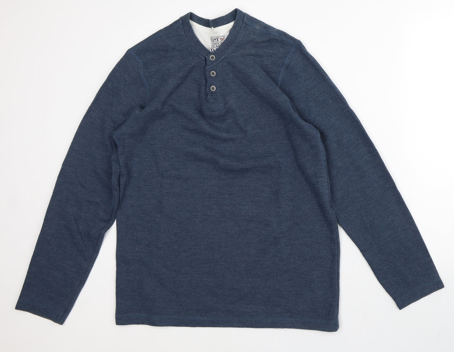 Easy Womens Blue  Polyester Pullover Sweatshirt Size M