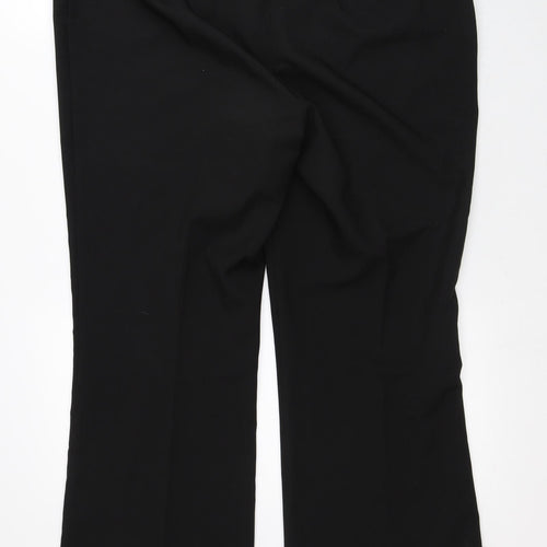 Evans Womens Black  Polyester Trousers  Size 16 L31 in Regular