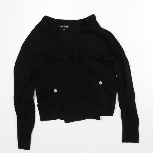 Debenhams Womens Black Round Neck  Viscose Cardigan Jumper Size 10