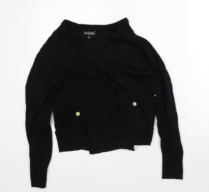 Debenhams Womens Black Round Neck  Viscose Cardigan Jumper Size 10
