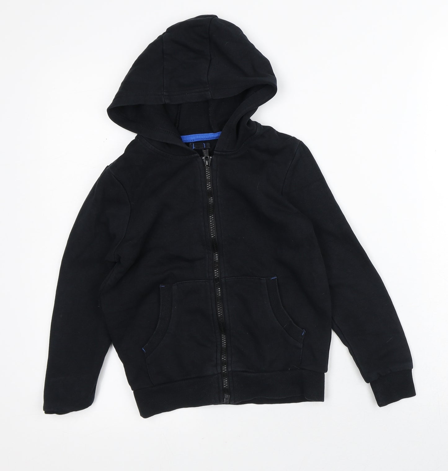 George Boys Black  Cotton Full Zip Hoodie Size 6-7 Years
