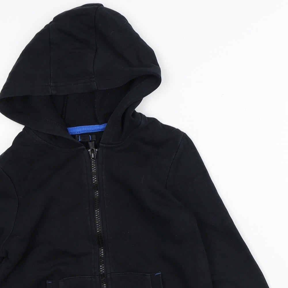 George Boys Black  Cotton Full Zip Hoodie Size 6-7 Years