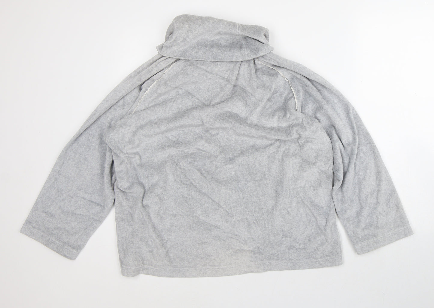 Together Womens Grey Roll Neck Floral Cotton Pullover Jumper Size 16
