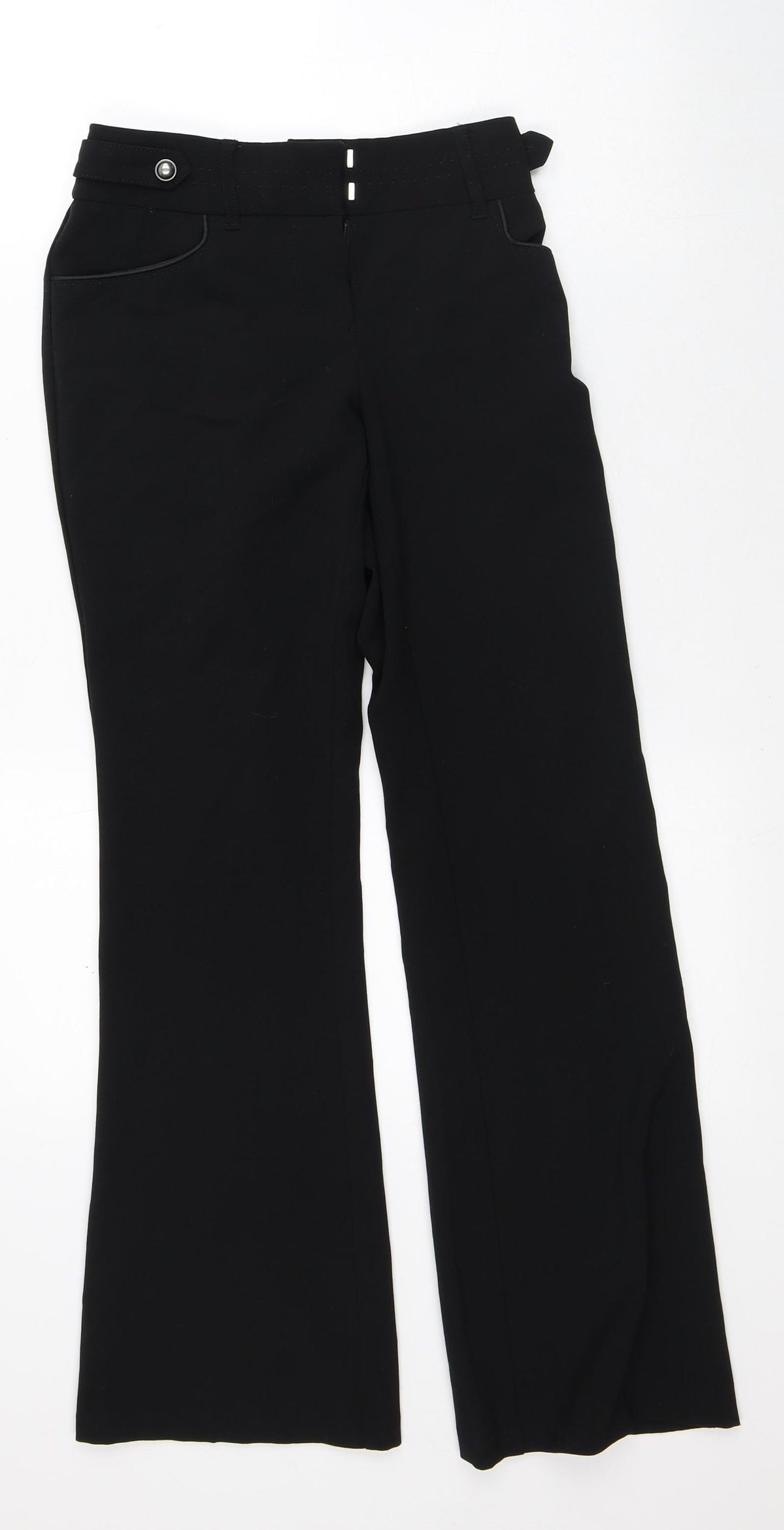 NEXT Womens Black Polyester Trousers Size 6 L29 in Regular
