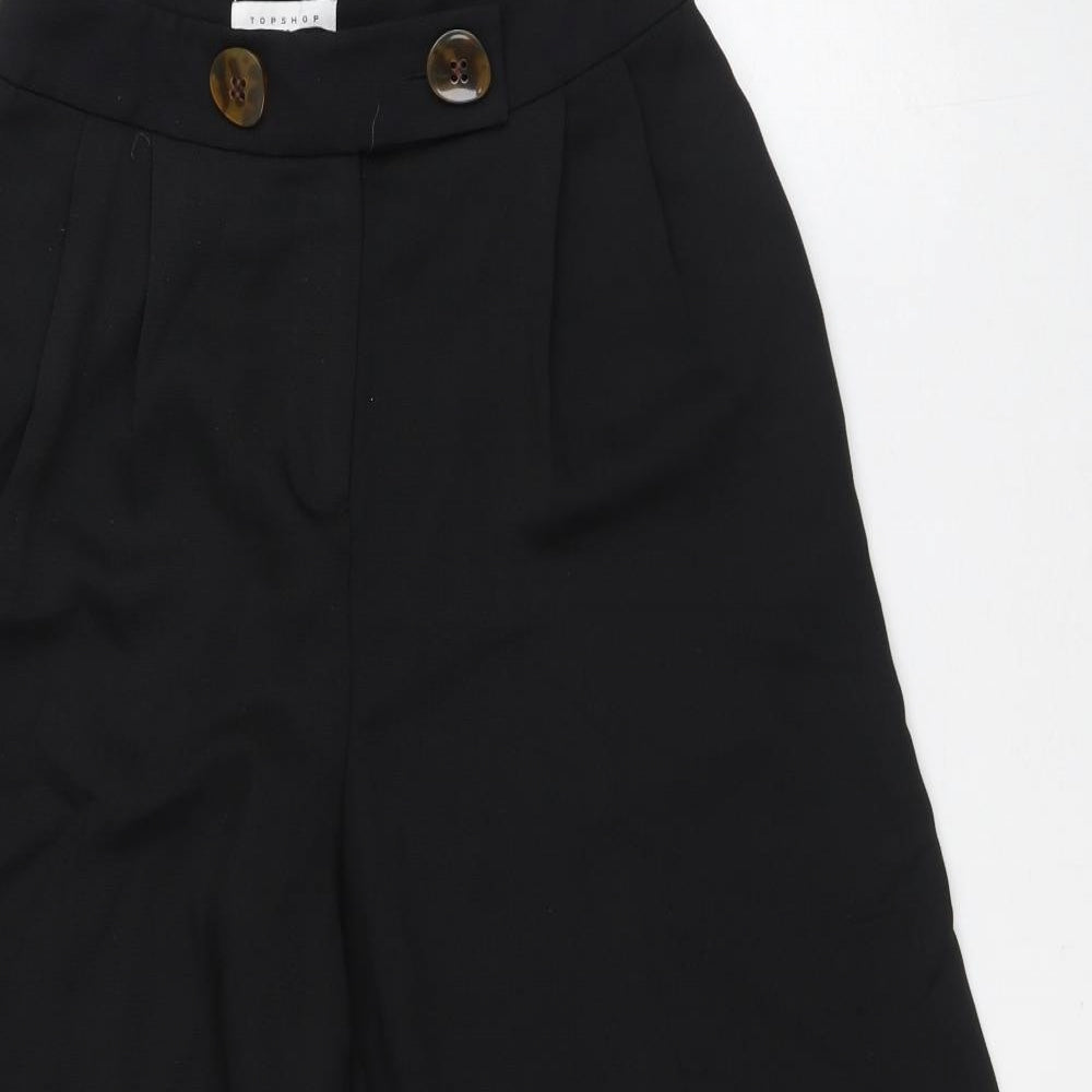 Topshop Womens Black Polyester Capri Trousers Size 8 L22 in Regular