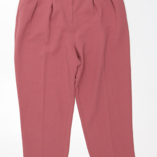 Topshop Womens Pink Polyester Trousers Size 10 L24 in Regular