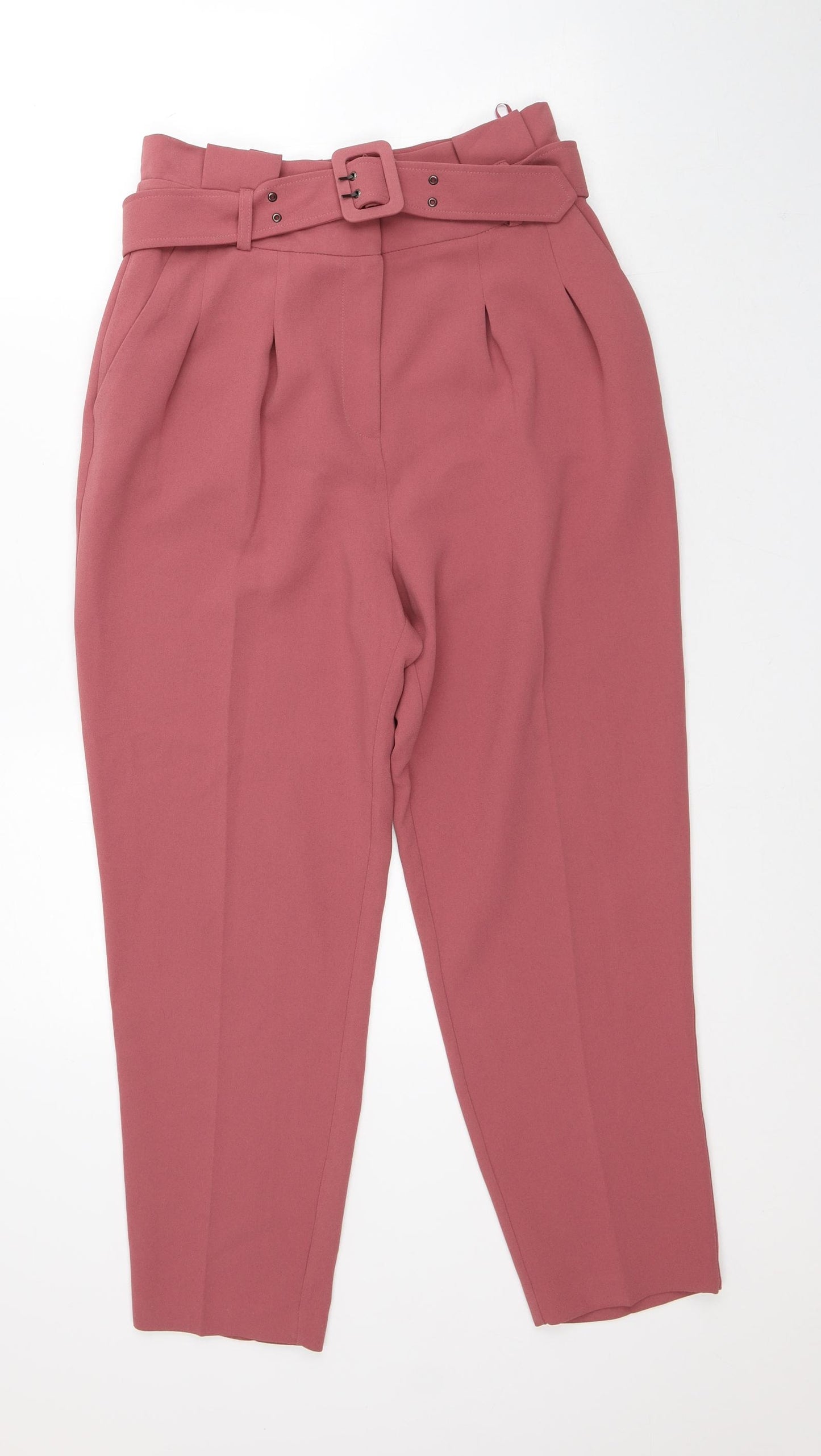 Topshop Womens Pink Polyester Trousers Size 10 L24 in Regular
