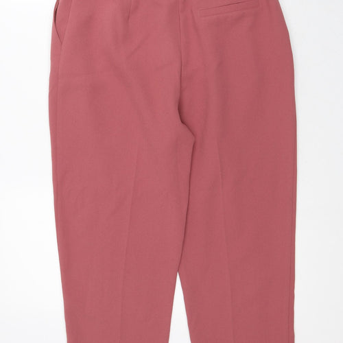 Topshop Womens Pink Polyester Trousers Size 10 L24 in Regular