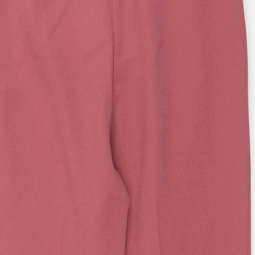 Topshop Womens Pink Polyester Trousers Size 10 L24 in Regular