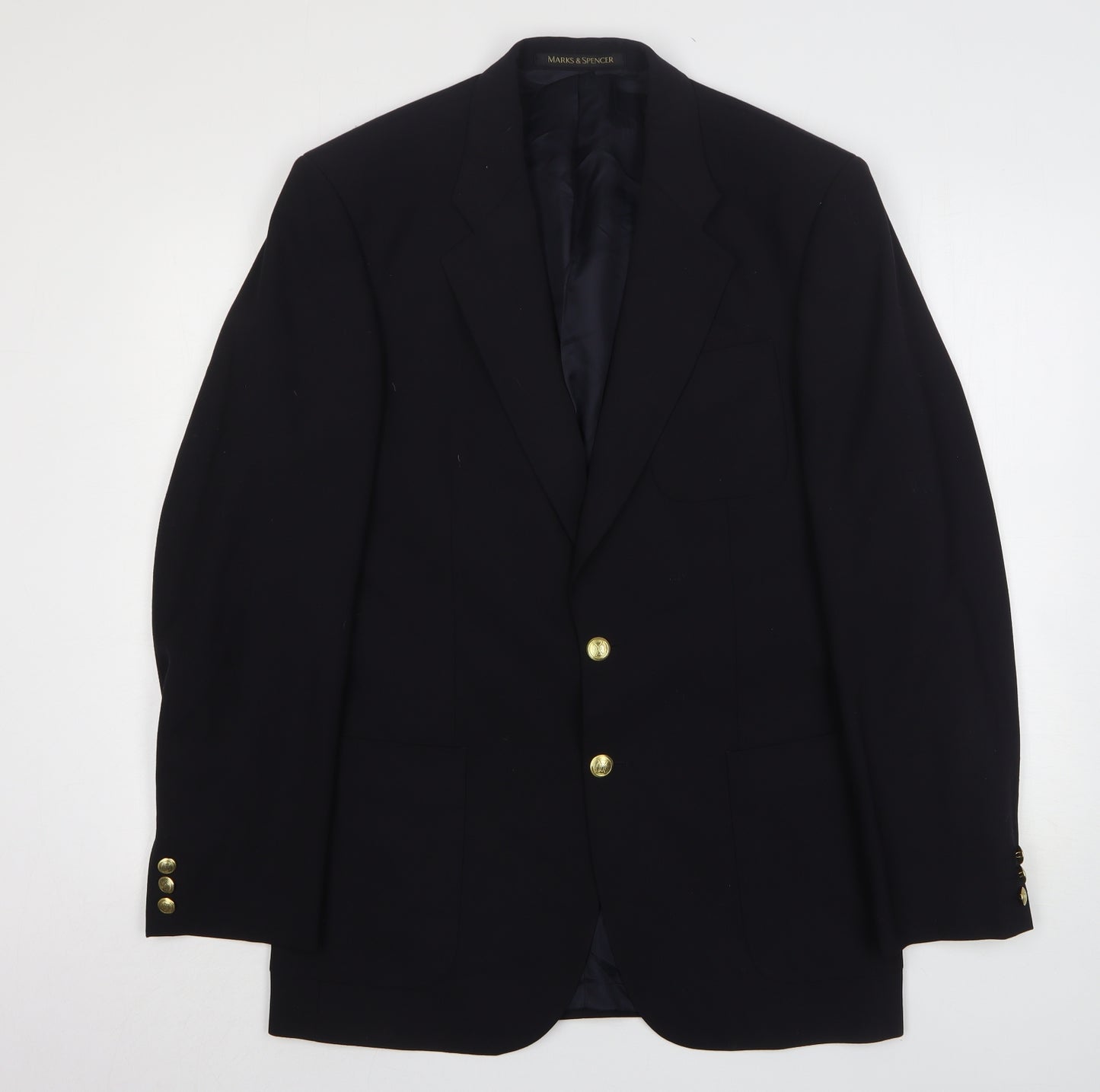 StMichael Mens Black  Wool Jacket Suit Jacket Size 38