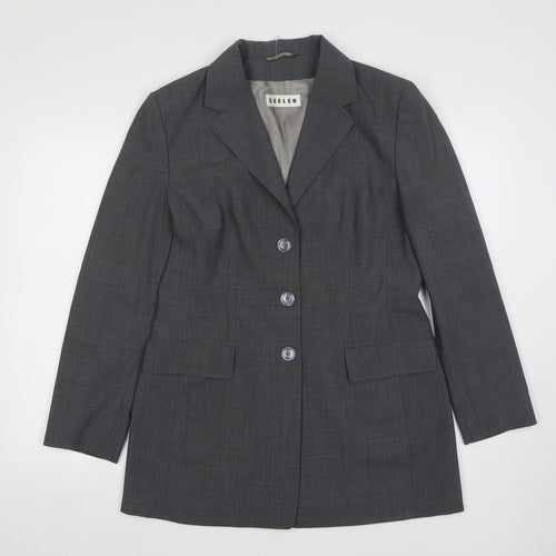 Seeler Womens Grey  Wool Jacket Suit Jacket Size 12