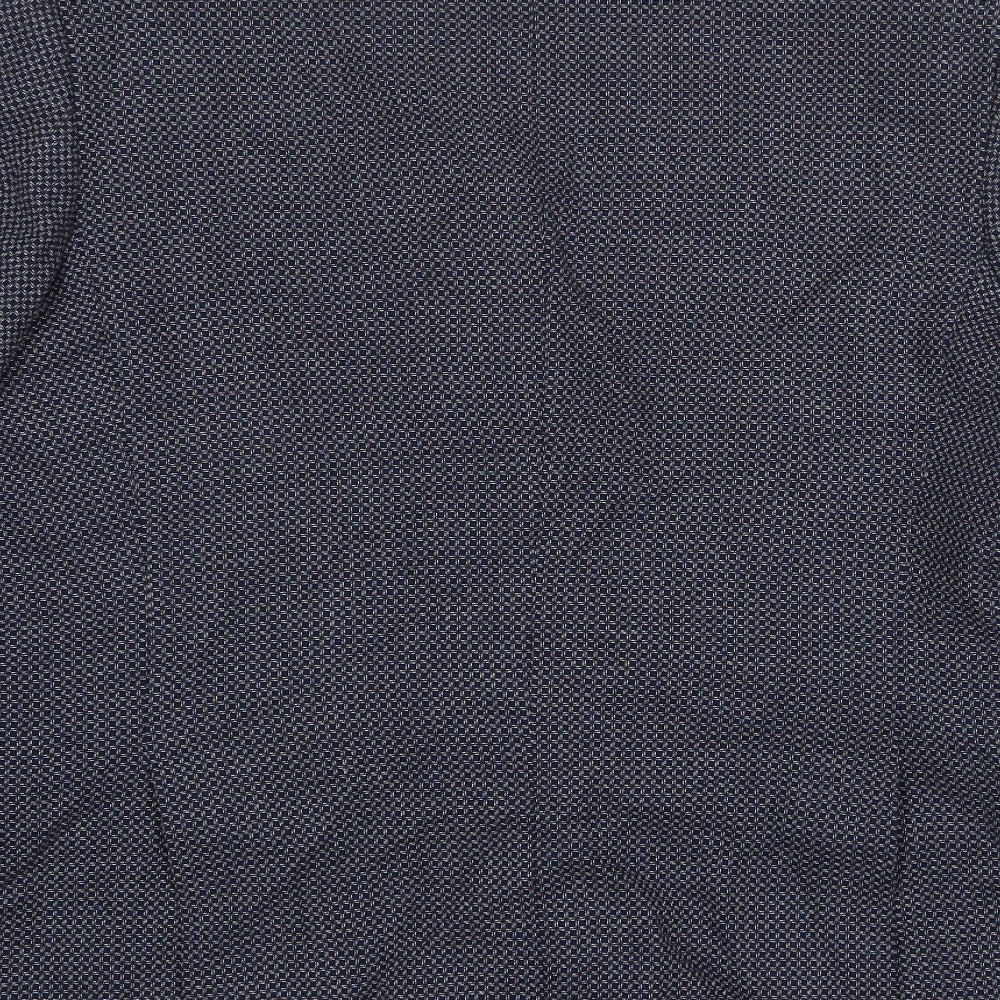 Marks and Spencer Mens Blue Geometric Cotton Jacket Suit Jacket Size 46