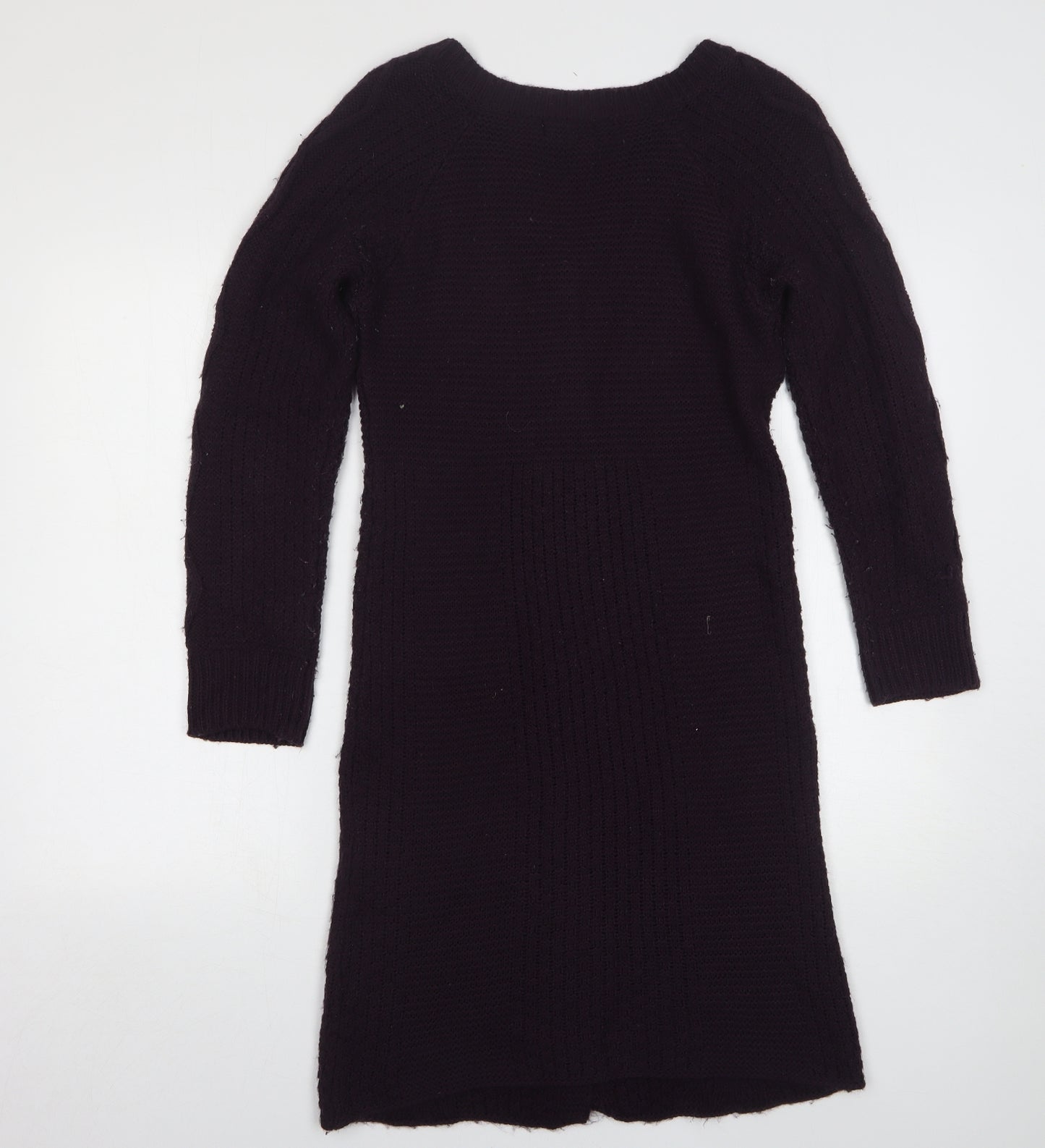 Monsoon Womens Purple V-Neck  Acrylic Cardigan Jumper Size S