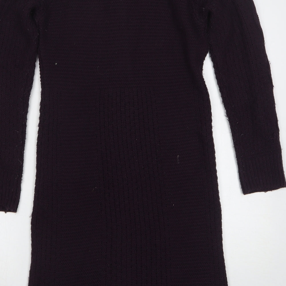 Monsoon Womens Purple V-Neck  Acrylic Cardigan Jumper Size S
