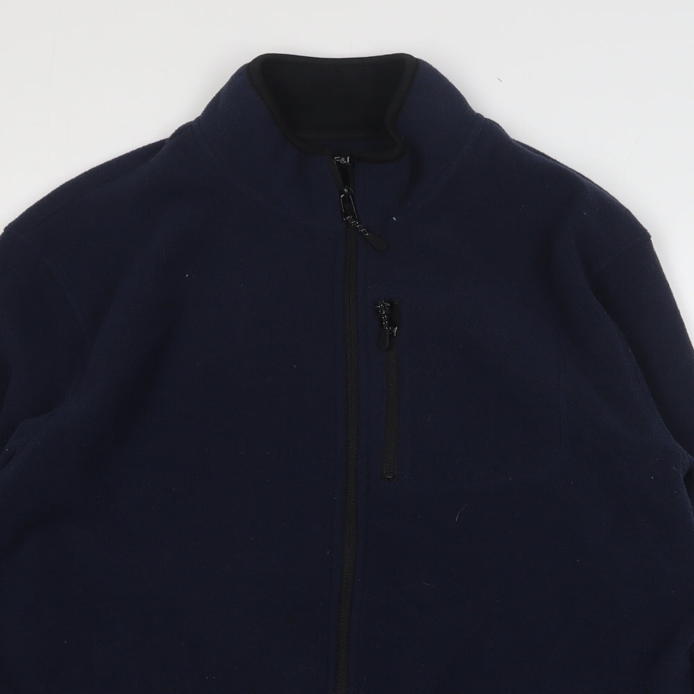F&F Mens Blue  Polyester Full Zip Sweatshirt Size XL
