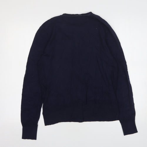 NEXT Womens Blue Round Neck  Cotton Cardigan Jumper Size 14