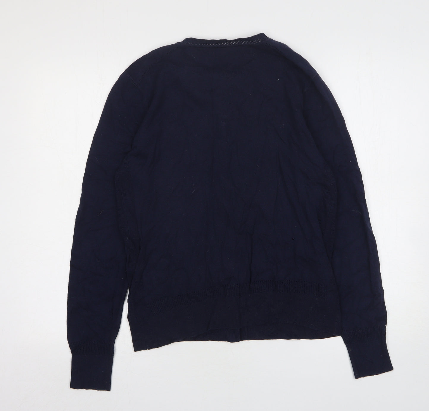 NEXT Womens Blue Round Neck  Cotton Cardigan Jumper Size 14