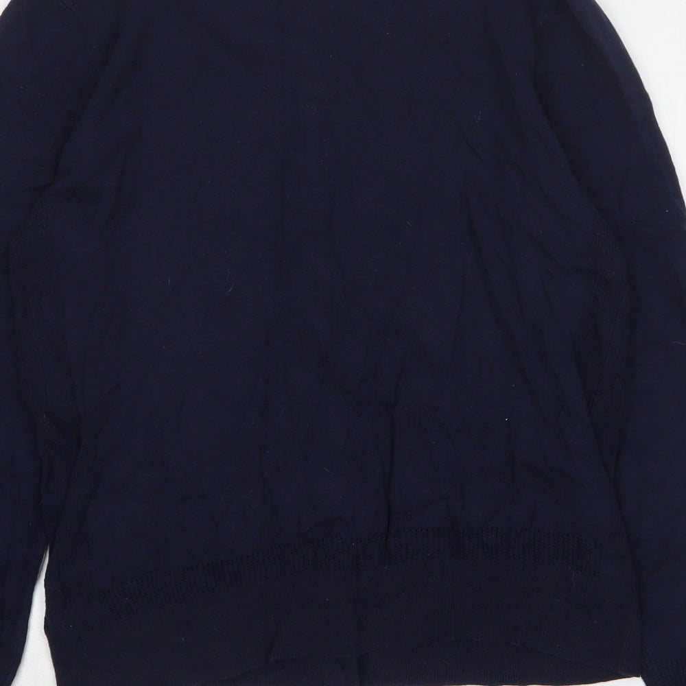 NEXT Womens Blue Round Neck  Cotton Cardigan Jumper Size 14