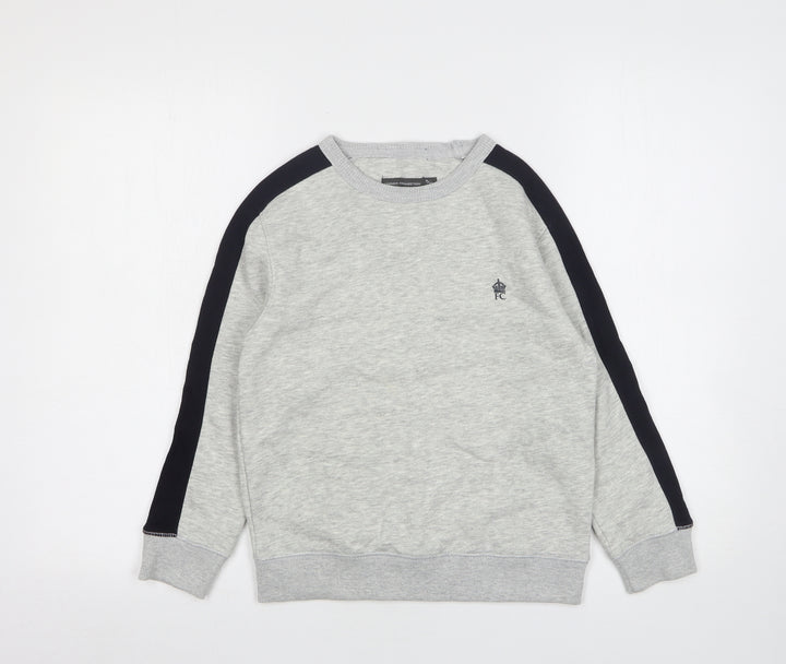 French Connection Boys Grey Cotton Pullover Sweatshirt Size 9-10 Years