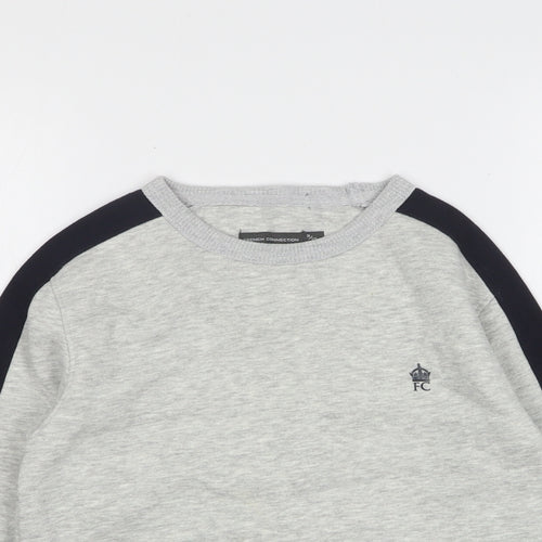 French Connection  Boys Grey  Cotton Pullover Sweatshirt Size 9-10 Years