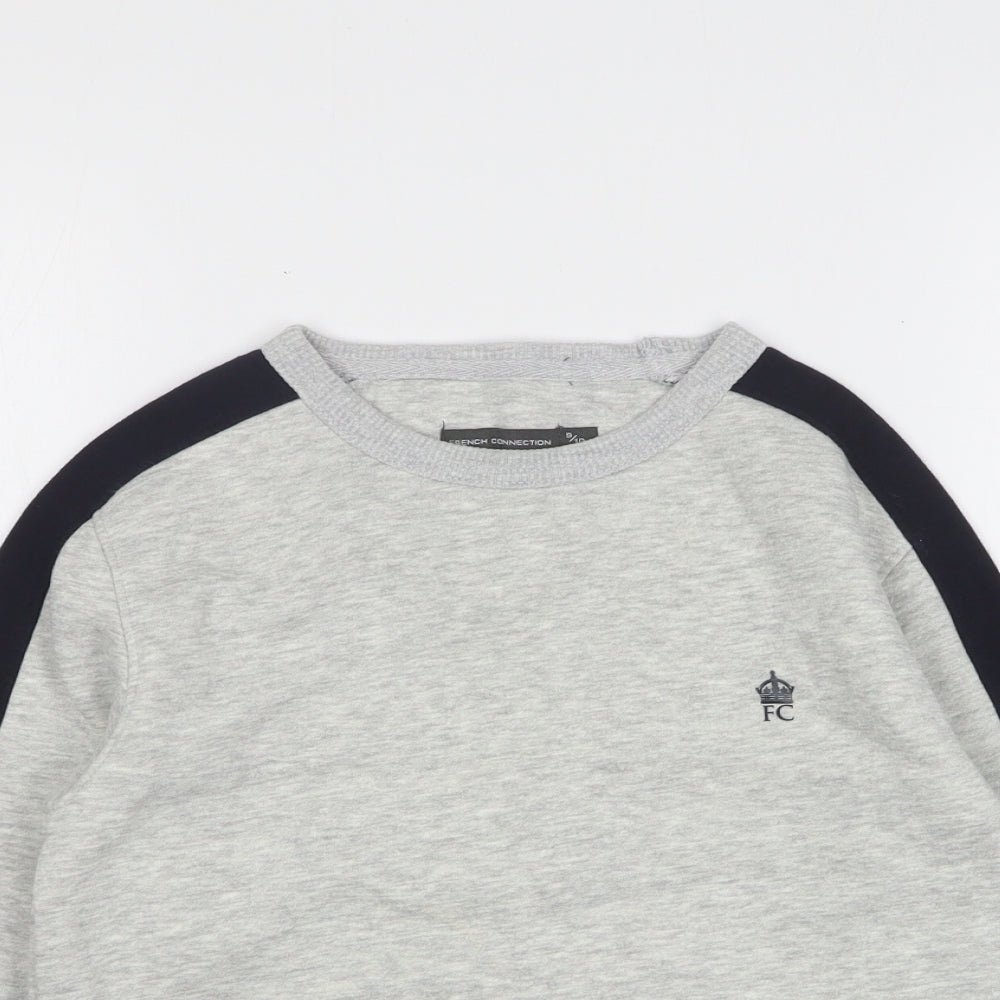 French Connection  Boys Grey  Cotton Pullover Sweatshirt Size 9-10 Years