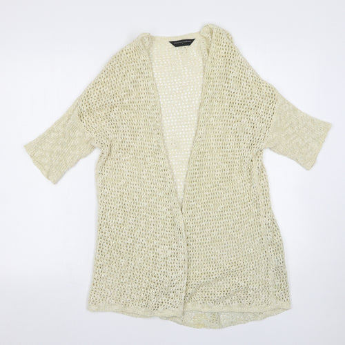 Dorothy Perkins Womens Beige V-Neck  Cotton Cardigan Jumper Size M