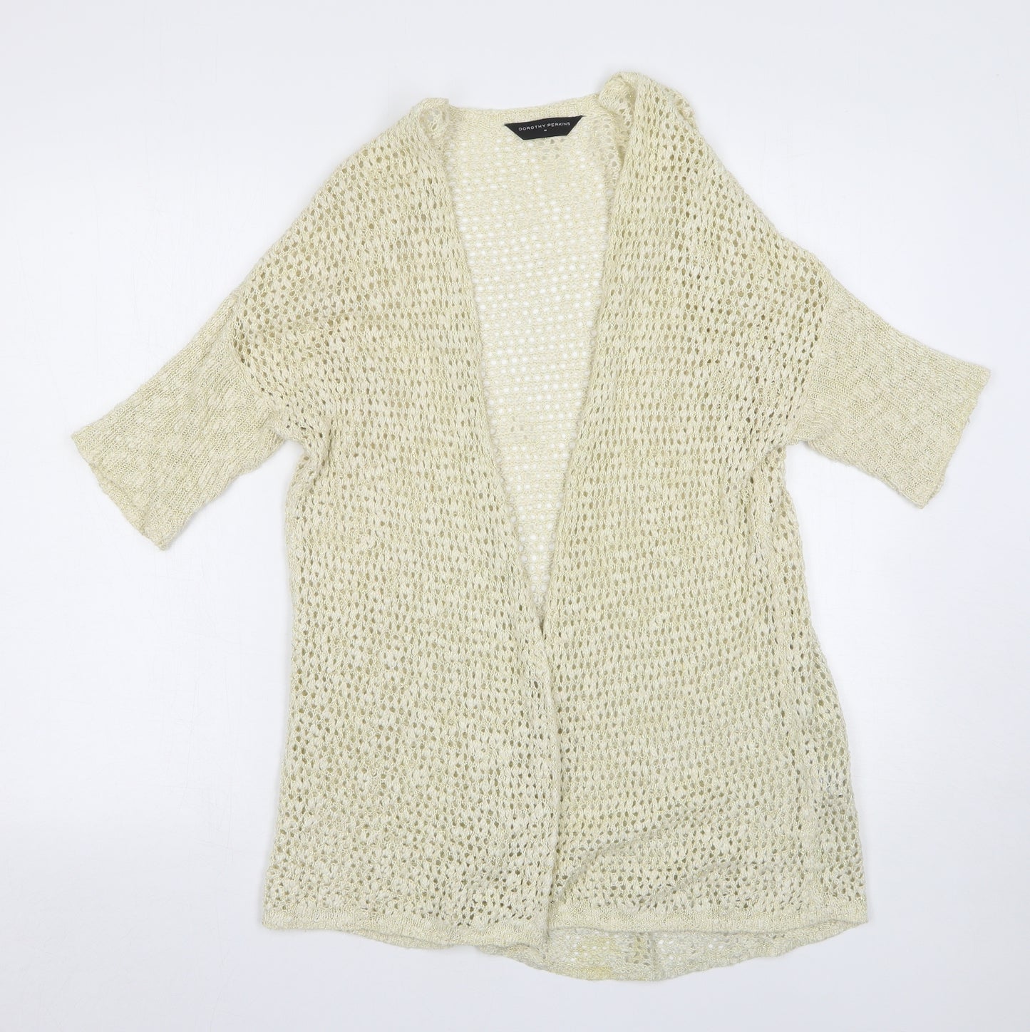 Dorothy Perkins Womens Beige V-Neck  Cotton Cardigan Jumper Size M