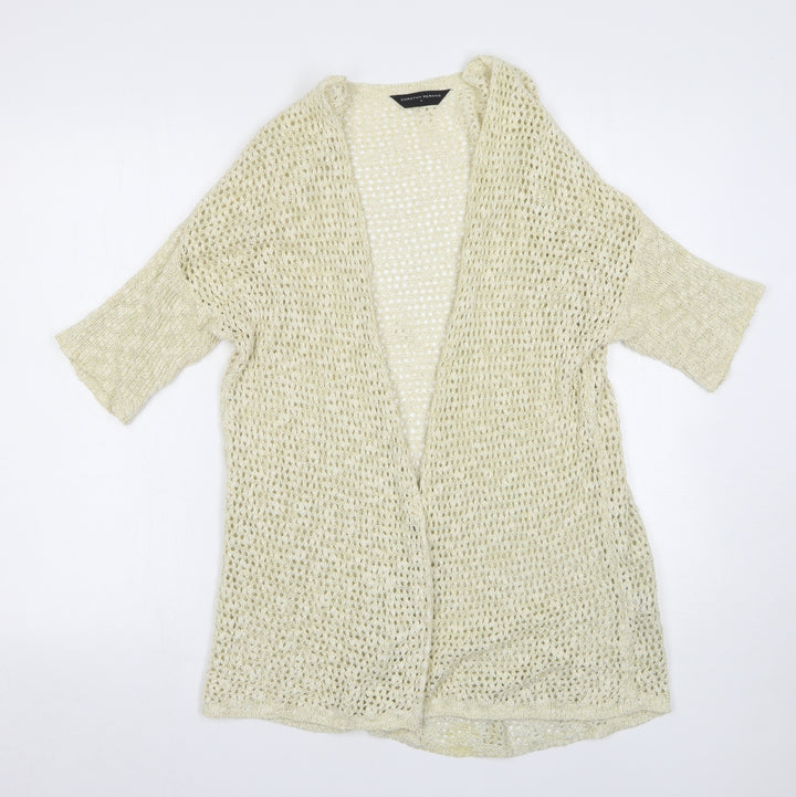 Dorothy Perkins Womens Beige V-Neck  Cotton Cardigan Jumper Size M