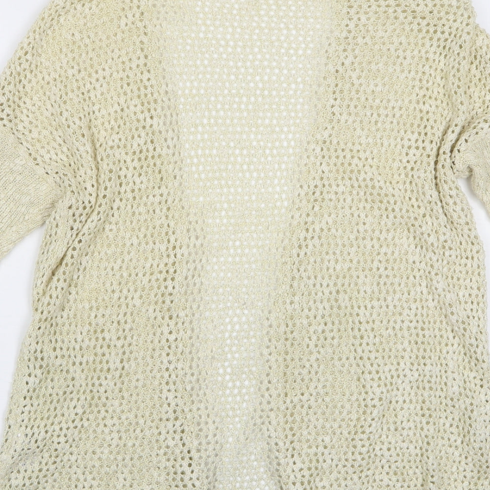Dorothy Perkins Womens Beige V-Neck  Cotton Cardigan Jumper Size M