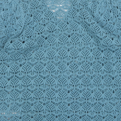 Gallery Womens Green V-Neck  Acrylic Cardigan Jumper Size XS