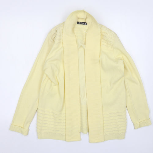 Envy Womens Yellow V-Neck  Acrylic Cardigan Jumper Size S
