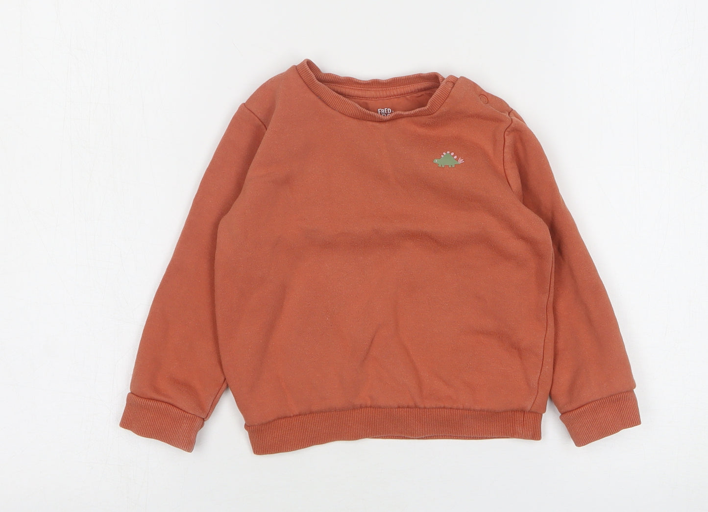 F&F Boys Orange  Cotton Pullover Jumper Size 18-24 Months